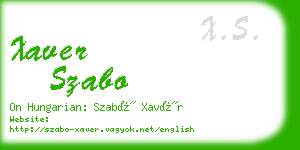 xaver szabo business card